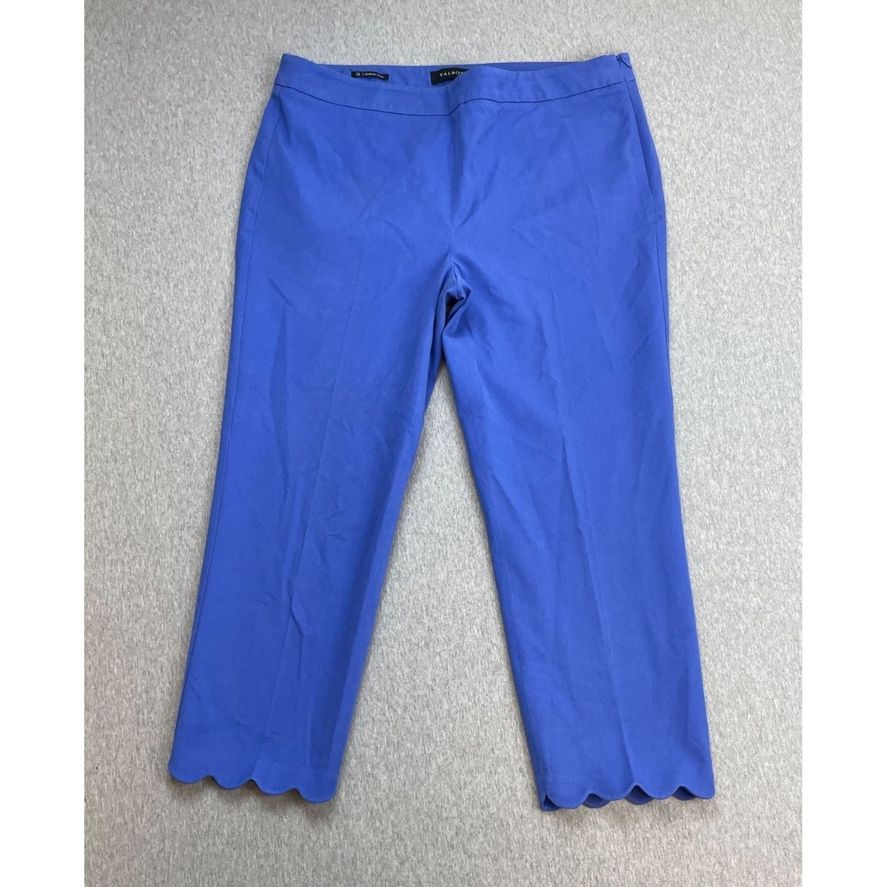 Talbots Pants Womens 12‎ Blue Cotton Blend Stretch Chatham Crop Pull On